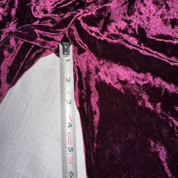 Fashion Nova Burgundy Medium Velvet Pant Set - Picture 7 of 12